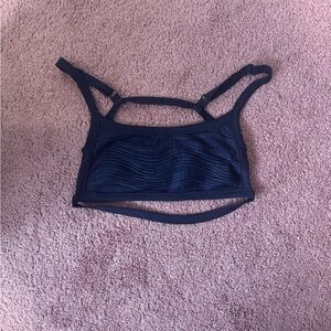 Shien Navy Blue Strappy ribbed mini tank top